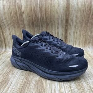 Hoka One One Clifton 8 Men's Size 12 D Black Running Shoes Sneakers 1119393 BBLC